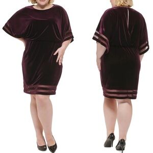 🌻Jessica Howard Elegant Velvet Dress in Deep Purple